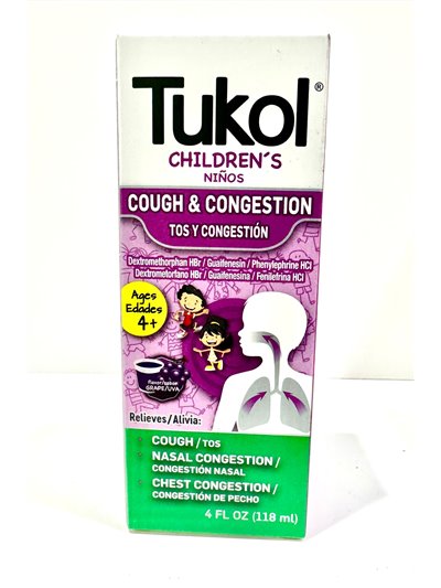TUKOL CHILDREN'S GRAPE COUGH & CONGESTION 1/1 4OZ