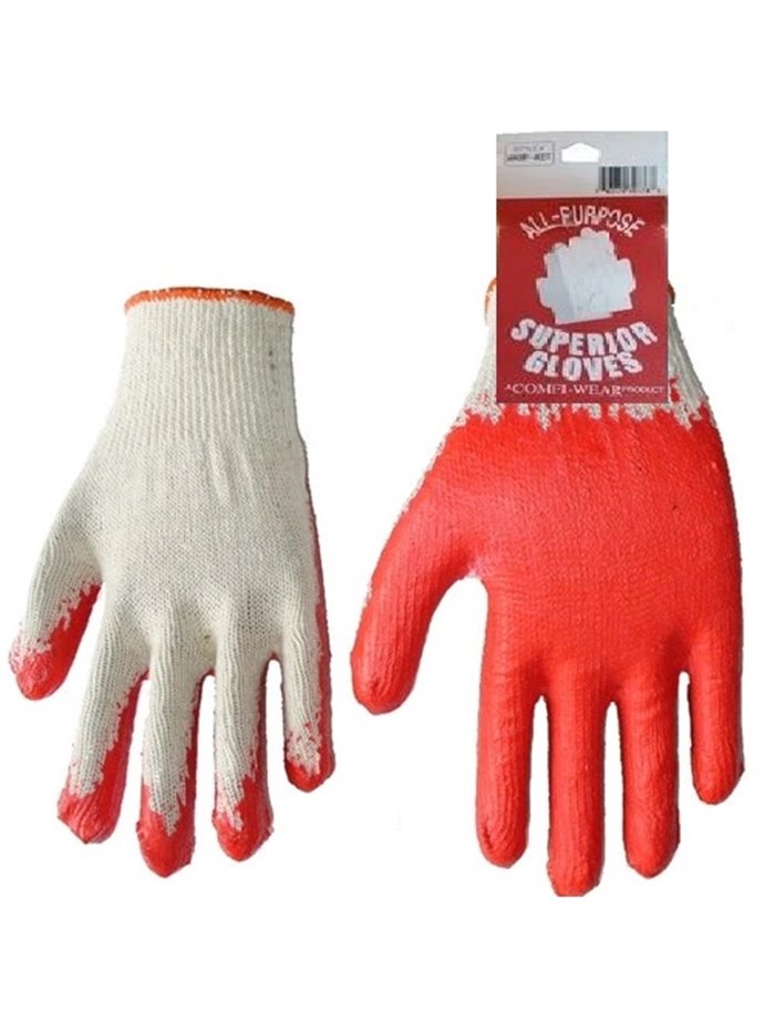 WORK GLOVES RED PALM 10/1