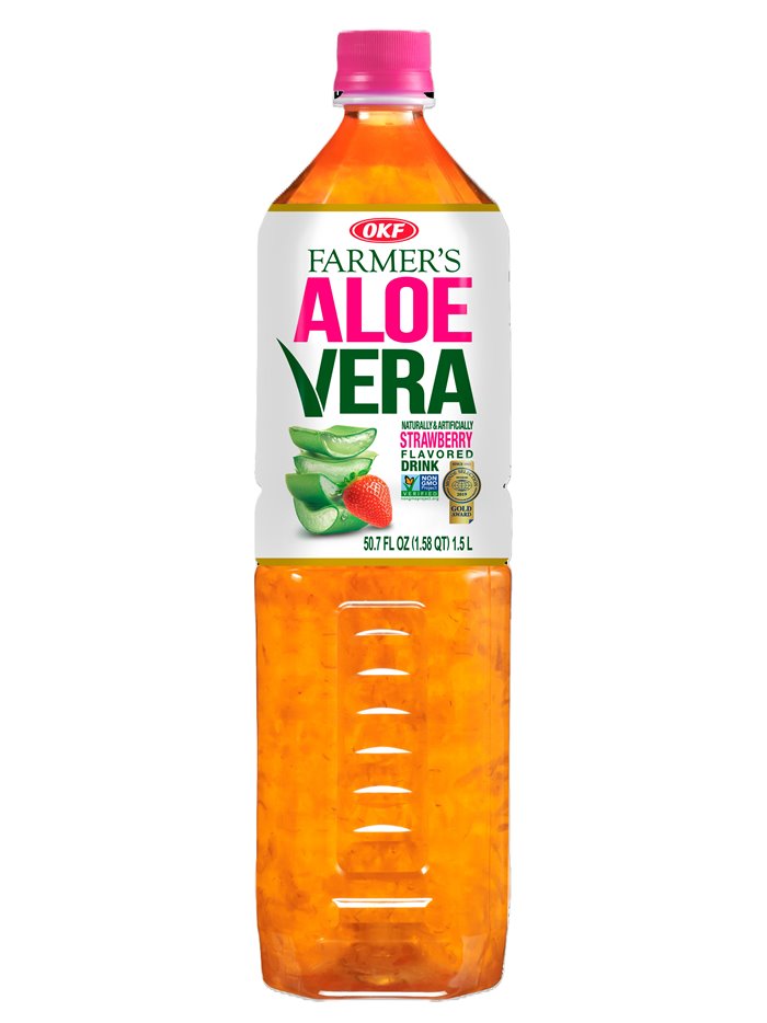 STRAWBERRY OKF ALOE DRINK 12/1 1.5LT