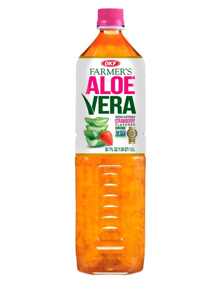 STRAWBERRY OKF ALOE DRINK 12/1 1.5LT